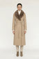 Yaka Kürk Detaylı Manto Latte Kaban 12358