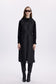 Kapüşonlu Uzun Kapitone Şişme Siyah Yelek 0060