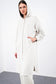 Comfort Hooded Sweatshirt with Chain Detail, Off-White, 0204