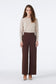 Wide Leg Fabric Brown Trousers 0013