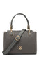Dokulu Fermuar Kapamalı El Ve Omuz Gri Çanta 0047