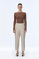 Elastic Waist Cigarette Mink Trousers 0199