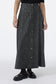 Button Detail Skirt Black Skirt 0201
