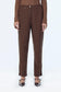 Beli Lastikli Düğme Detaylı Cigarette Kahve Pantolon 0251