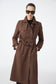 Gömlek Yaka Kuşaklı Kahve Trençkot 13751