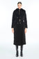 Kürk Yaka Kemer Detaylı Siyah Mont 13862