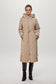 Kapüşonlu Kemer Detaylı Kapitone Mont Bej Zühre 13973