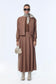 Patterned Two-Piece Mocha Set with Pocket Detail 1630