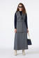 Double-breasted collar, belt and pocket detail combination indigo, set number 1693.