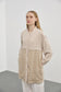 Dantelli Düğme Kapamalı Bej Ceket 0094