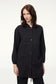 Patterned Stand-Up Collar Sporty Black Jacket 0140