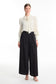 Wide-leg Black Trousers with Belt Detail 0222