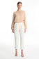 Pleated Belt Detail Ecru Trousers 0229