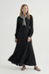 Kuşaklı Şal Detaylı Akışkan Siyah Elbise 0579
