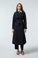 Kruvaze Yaka Kuşaklı Lacivert Trençkot 14054