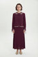 Nakış Detaylı Yuvarlak Yaka Bordo Takım 1844