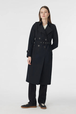 12528 LESNA TRENÇ 38-52 Siyah Trençkot 12528