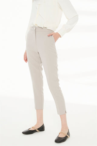 Zuhre Slim Fit Fabric Grey Trousers P-0024