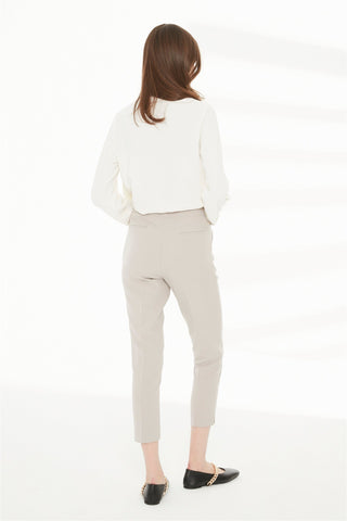 Zühre Dar Paça Kumaş Gri Pantolon P-0024
