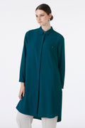 Zühre Gizli Düğme Detaylı Indigo Tunik T-0767
