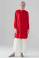 Zuhre Red Tunic with Hidden Button Detail T-0767