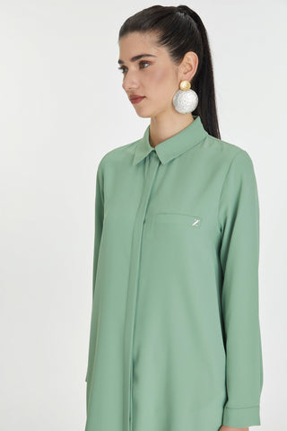 Zühre Gizli Düğme Detaylı Kırmızı