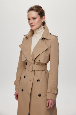 Mink Trench Coat with Jacket Collar and Sleeve Details 12667