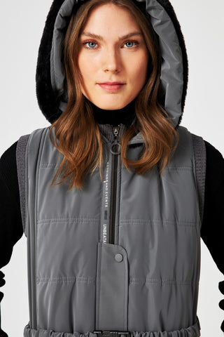 Kapüşonlu Uzun Füme Yelek 0051