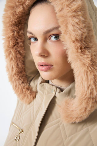 Namboo Quilted Jacket, Sizes 38-48, Beige, 12765