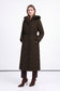 Fur-Detail Hooded Long Brown Puffer Jacket 12765
