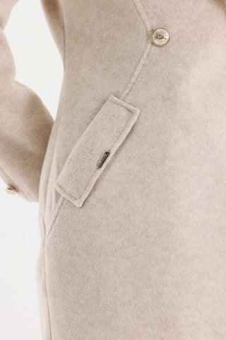 Kürk Yaka Cep Detaylı Kaşe Kaban Bej Kaban 13092