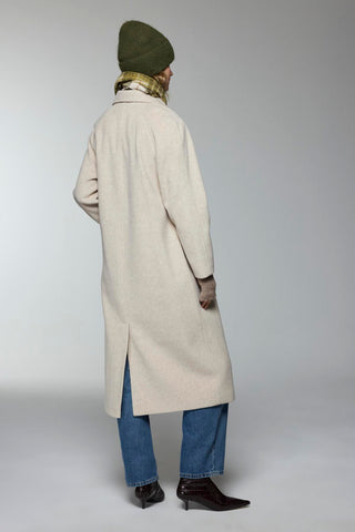 Kruvaze Yaka Cep Detaylı Kaşe Kaban Bej Kaban 13300