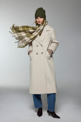 Kruvaze Yaka Cep Detaylı Kaşe Kaban Bej Kaban 13300