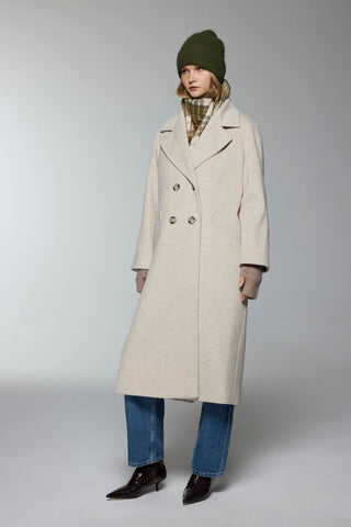 Kruvaze Yaka Cep Detaylı Kaşe Kaban Bej Kaban 13300