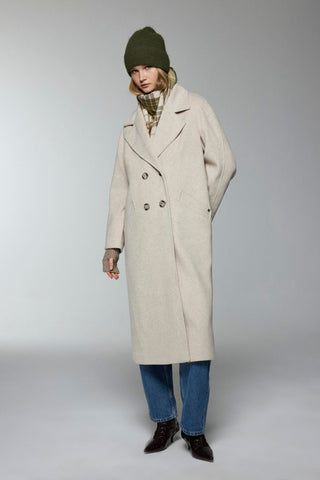 Kruvaze Yaka Cep Detaylı Kaşe Kaban Bej Kaban 13300