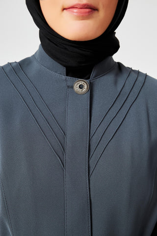 Dik Yaka Bel Bağlamalı Pardesü Antrasit Pardesü 13400