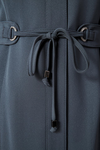 Dik Yaka Bel Bağlamalı Pardesü Antrasit Pardesü 13400