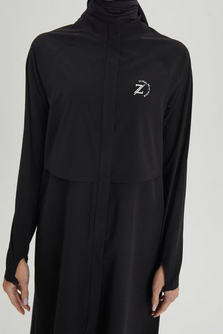 Fully Covered Hijab Swimsuit Black Beachwear 0013