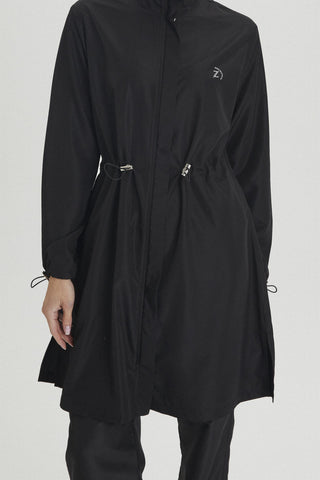 Elastic Waist Full Coverage Swimsuit Black Beachwear 0021