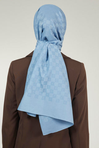 Monogram Desenli Seher Indigo Şal 0106
