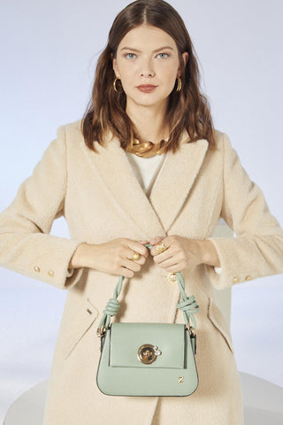 Aksesuar Detaylı Minimal Düz Yeşil Çanta 0306