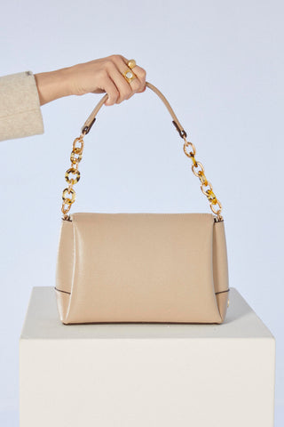 Zincir Detaylı Deri K.bej Çanta 0314