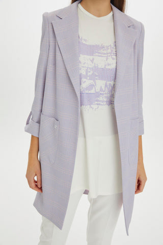 Baskı Detaylı Çizgili Ikili Lila Takım 1138