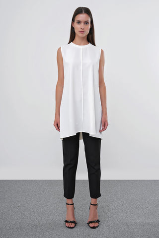 Crew Neck Sleeveless Undershirt Ecru Tunic 0007