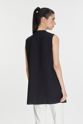 Stone Embellished Undershirt Black Tunic 0008