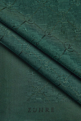 Zuhre Koza Z Monogram Emerald Shawl 0014