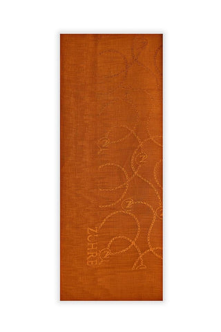 Zühre Flamlı Zincir Z Monogram Kiremit Şal 0016