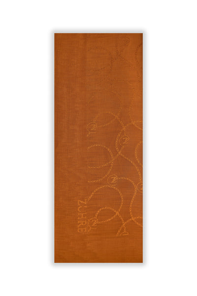 Zühre Flamlı Zincir Z Monogram Kiremit Şal 0016