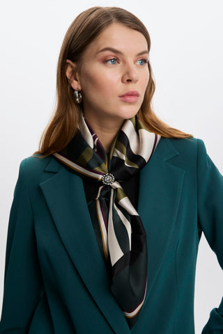 Long Emerald Green Jacket with Sleeve Detail 0029