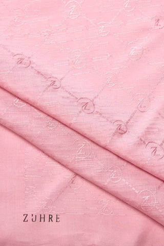 Zuhre Koza Z Monogram Pink Scarf 0082